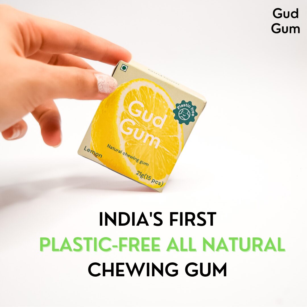 Gud Gum Lemon Chewing Gum, 21g (Plastic-Free, Sugar-Free, Biodegradable)