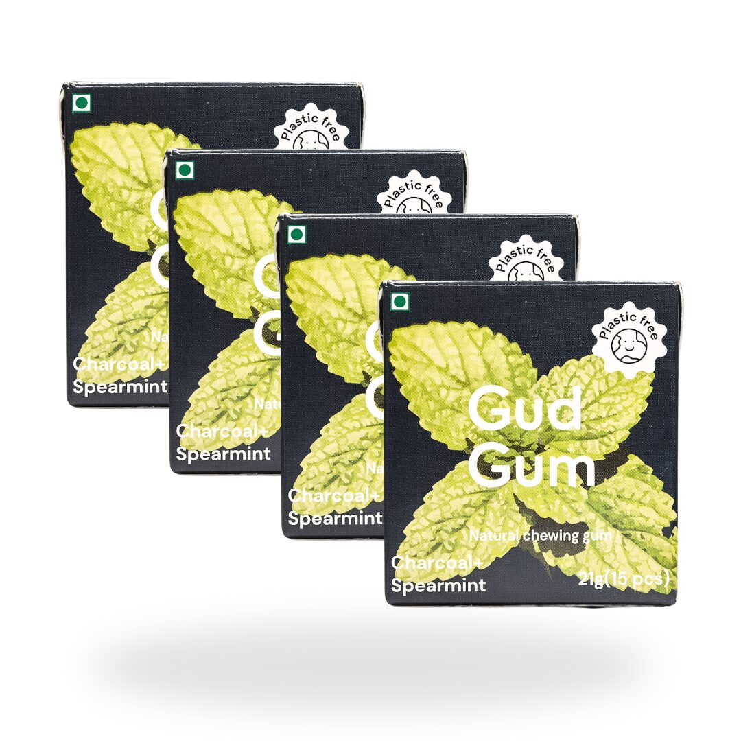 Gud Gum Charcoal Mint Chewing Gum, 21g