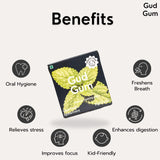 Gud Gum Charcoal Mint Chewing Gum, 21g