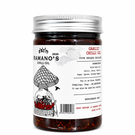 Garlic Crunch Chilli Crisp, 240g (Extra Crispy Garlic & 5 Chilli Blend | Crunchy Chilli Oil Condiment | No MSG | No Soy Sauce)