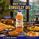 Gingelly Oil, 500ml (Traditional Chekku Pressed Til Oil, Unrefined, Cholesterol & Trans-Fat Free)