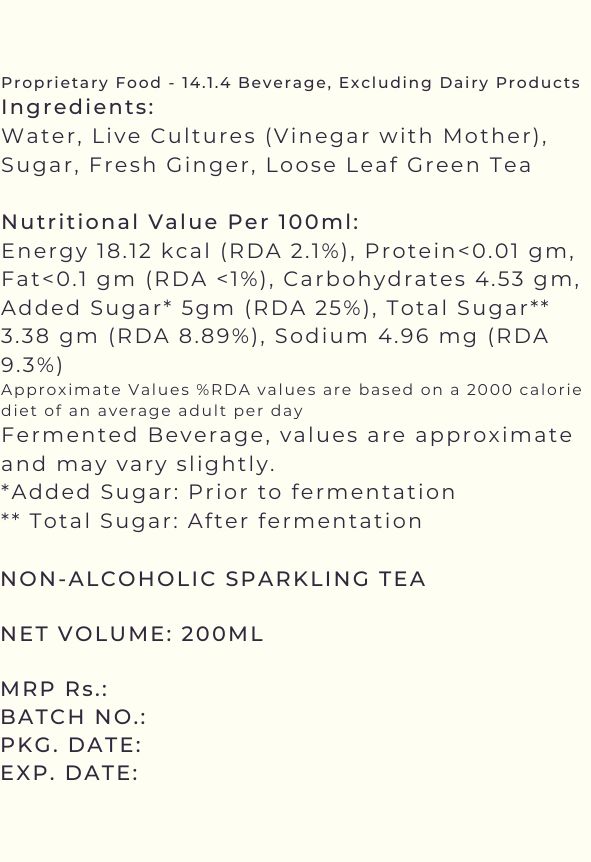 Mossant Ginger Kombucha, 200ml