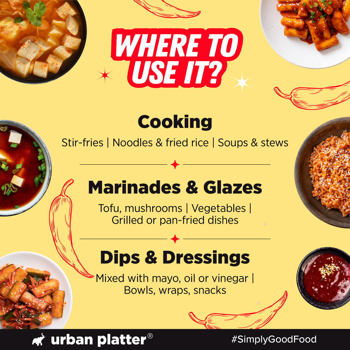 Urban Platter Korean Gochujang Paste 500g ( Fermented Chilli Paste | Spicy-Sweet Umami | Plant-Based | For Bibimbap & Tteokbokki)