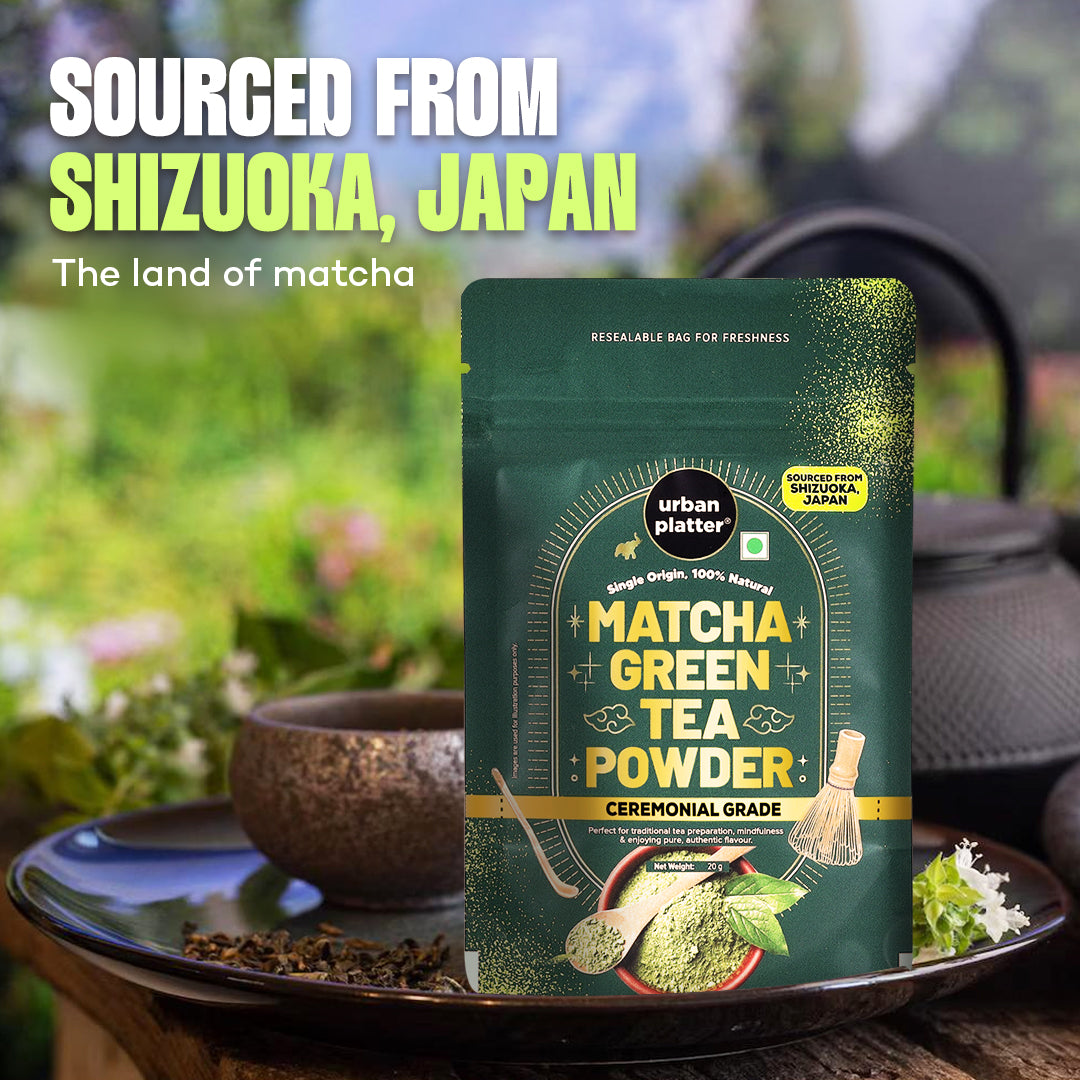Urban Platter Japanese Ceremonial-grade Matcha Green Tea Powder, 20g (First-harvest leaves | Premium-grade | Stone-Ground)