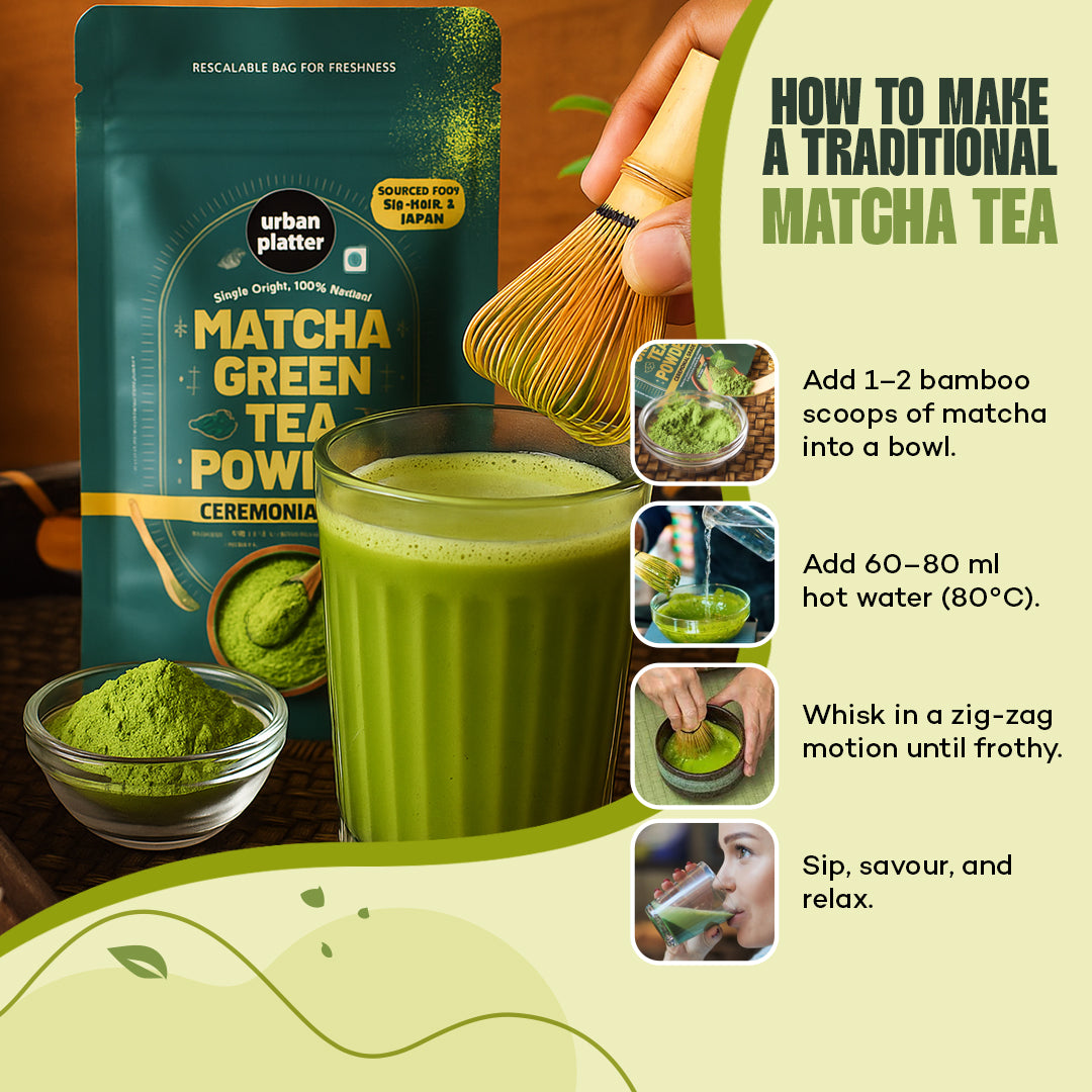 Urban Platter Japanese Ceremonial-grade Matcha Green Tea Powder, 20g (First-harvest leaves | Premium-grade | Stone-Ground)