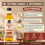 Groundnut Oil, 1L (Cold Pressed Unrefined Oil for Indian Cooking, Sautéing, Frying, Tempering & Everyday Meals)