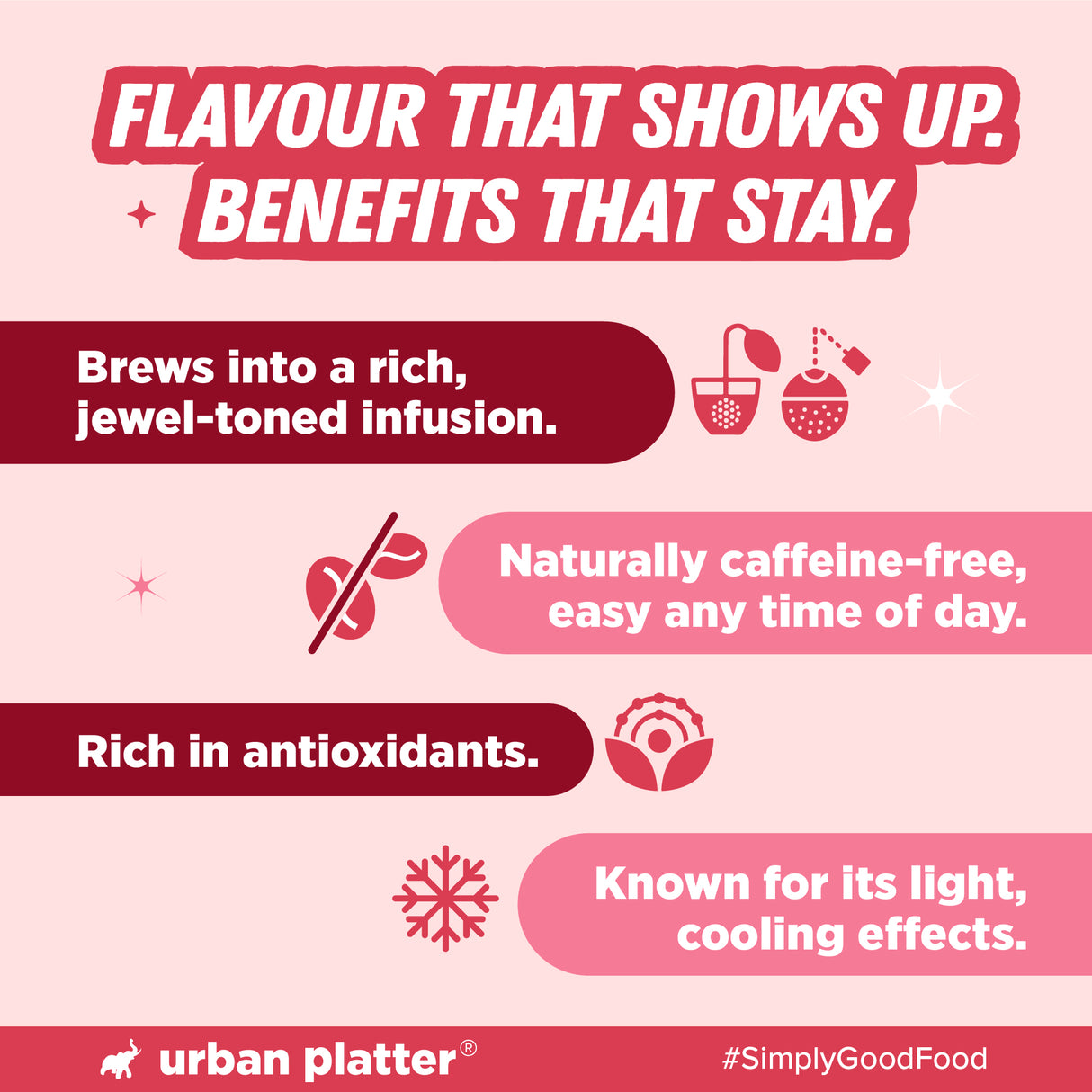 Urban Platter Whole Dried Hibiscus Flowers, 70g (Tart & Floral | Antioxidant-Rich | Caffeine-free) - product image 8