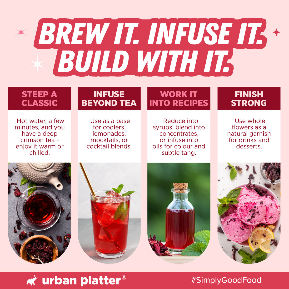 Urban Platter Whole Dried Hibiscus Flowers, 70g (Tart & Floral | Antioxidant-Rich | Caffeine-free) - product image 9