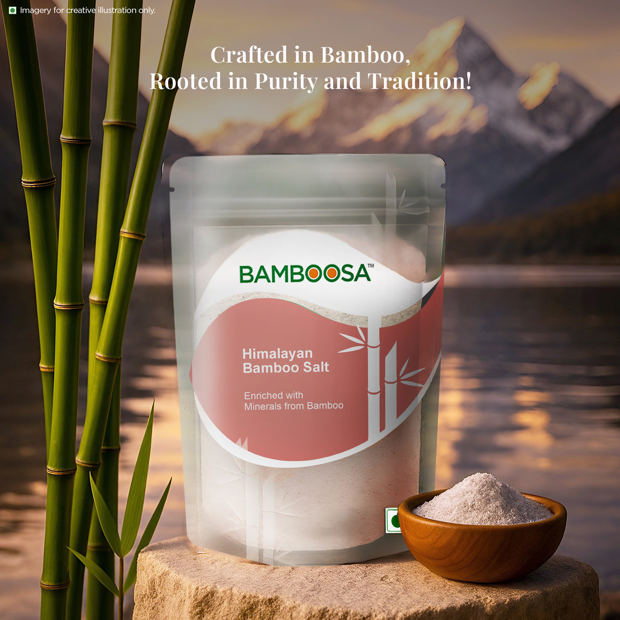 Bamboosa Himalayan Bamboo Salt,500g (Mineral-Rich, Alkaline Salt for Cooking & Wellness)