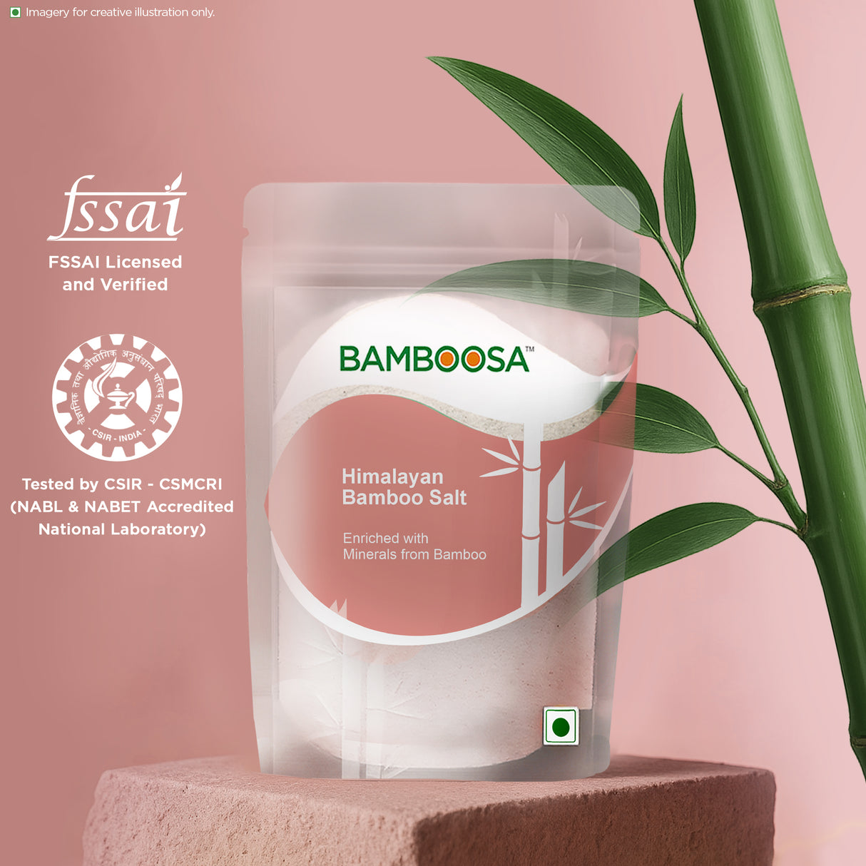 Bamboosa Himalayan Bamboo Salt,500g (Mineral-Rich, Alkaline Salt for Cooking & Wellness)
