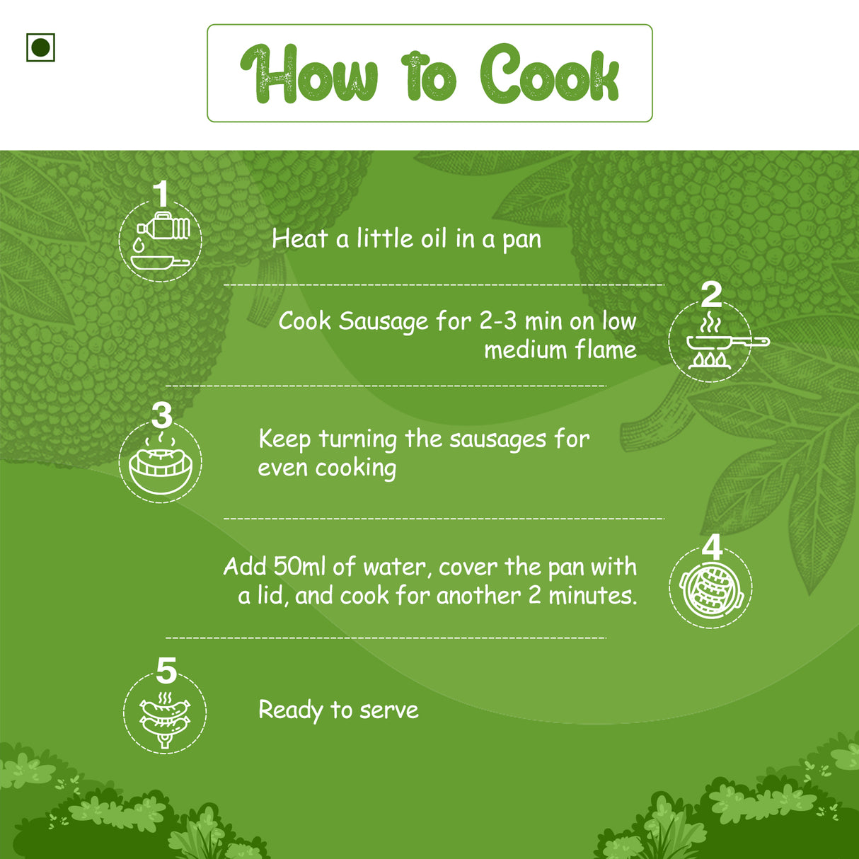 Wakao Hot & Spicy Sausage, 200g (100% Plant based , Ready to cook,Heat & Eat, Tender Jackfruit Sausages)