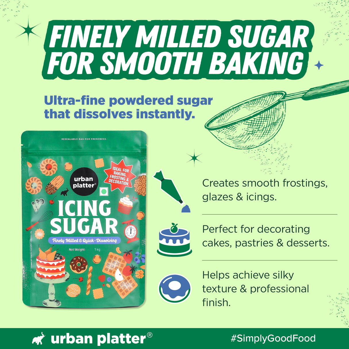 Urban Platter Icing Sugar, 500g (Finely Milled, Quick-Dissolving, Ideal for Frosting, Baking & Decoration) - product image 4