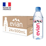 Evian Pure Natural Mineral Water Bottle, 500ml X 24units