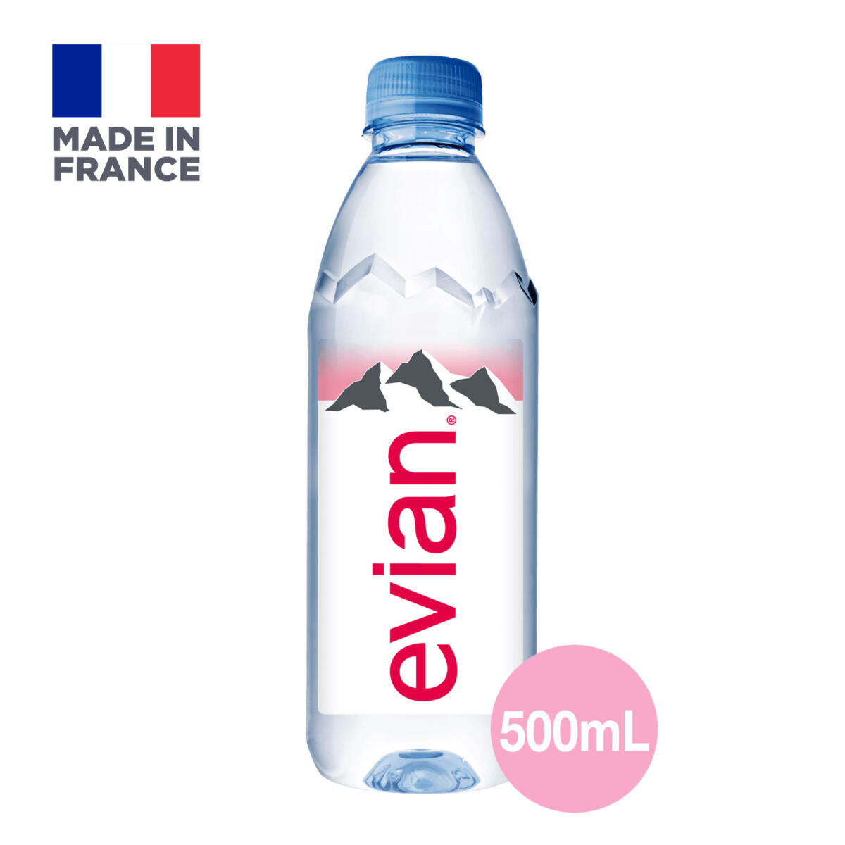 Evian Pure Natural Mineral Water Bottle, 500ml X 24units