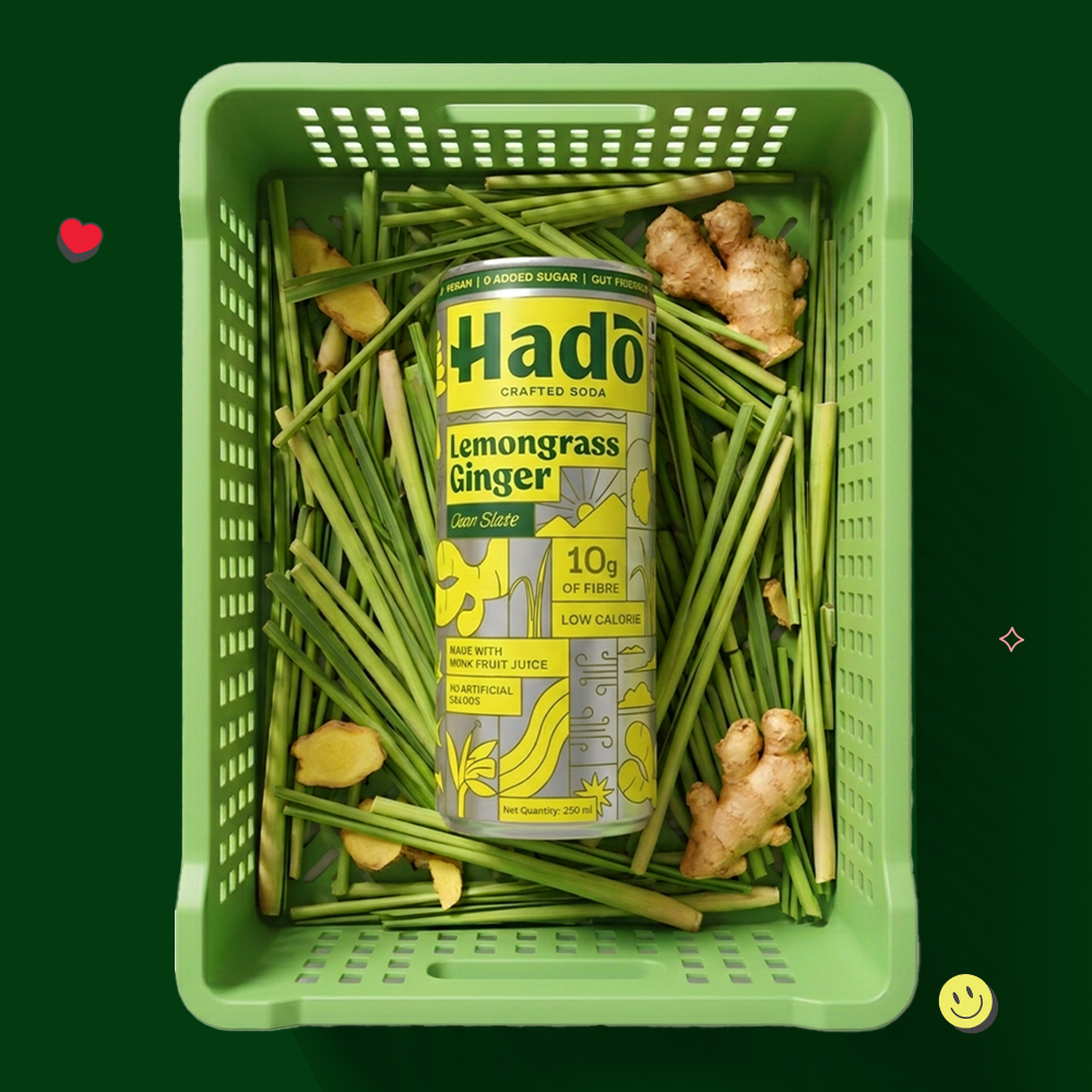 Lemongrass Ginger Crafted Soda, 250ml x 4 (10g Fibre, Zero Added Sugar)