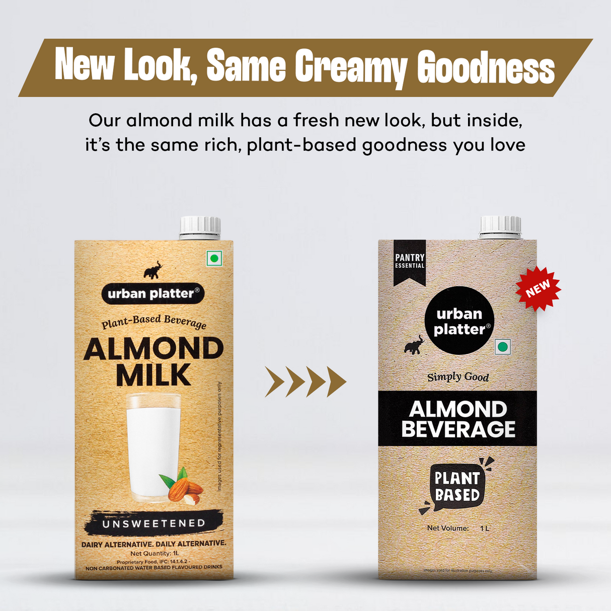 Urban Platter Almond Milk, 1 Litre [Unsweetened | Dairy-free | Plant-based]