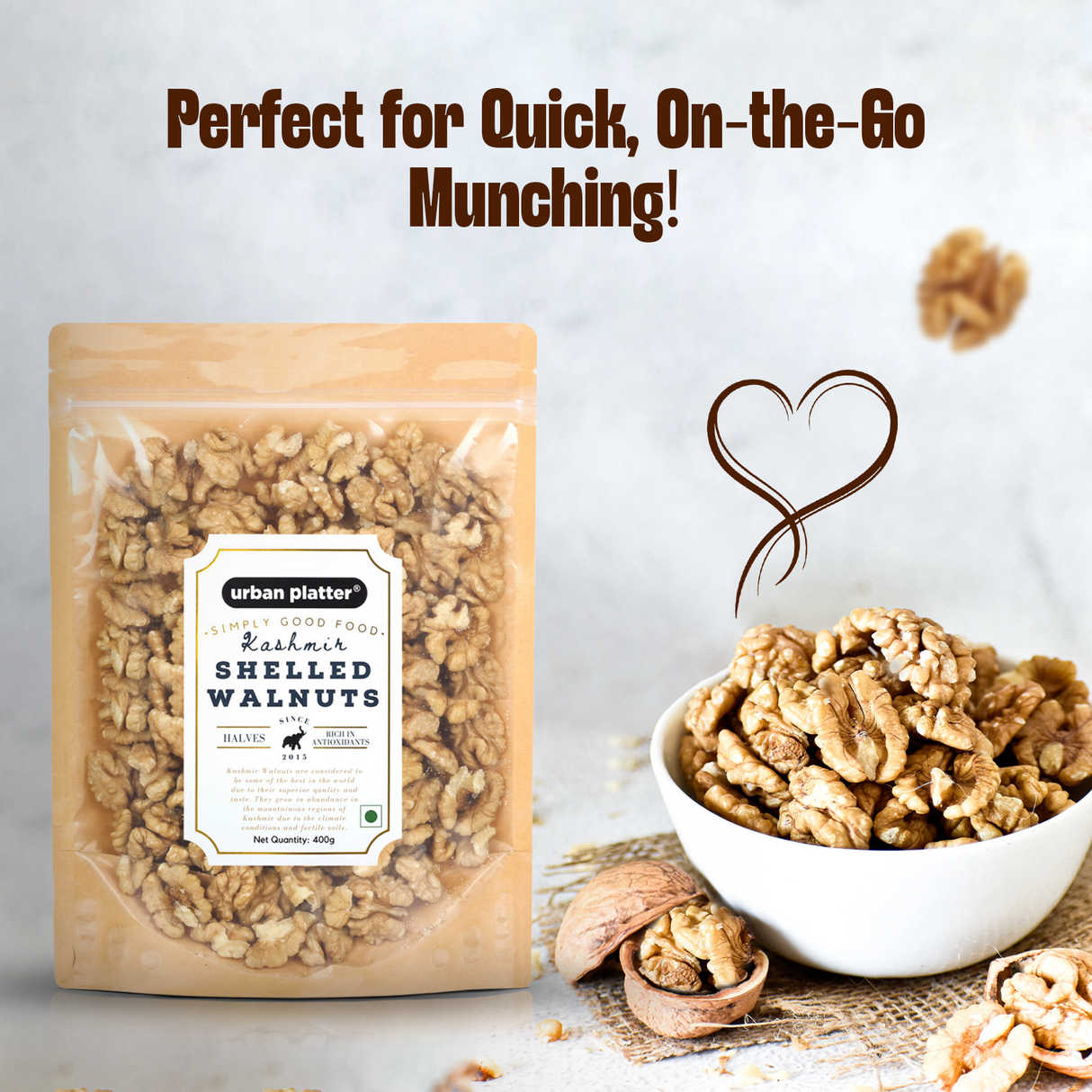 Urban Platter Shelled Kashmir Walnuts, 400g