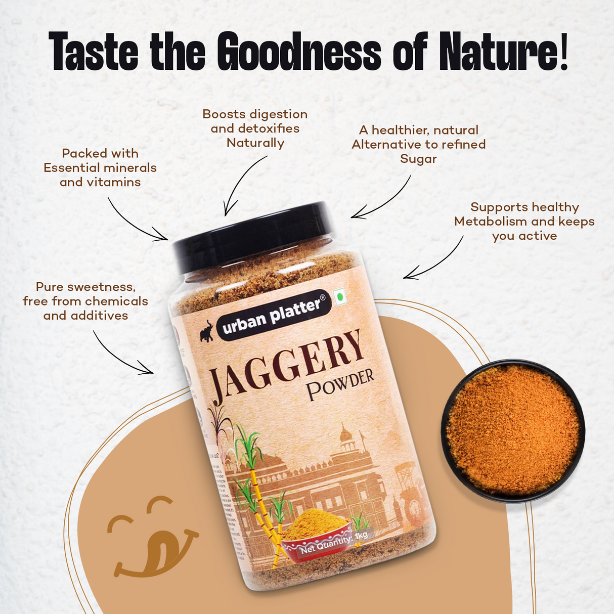 Urban Platter Jaggery Powder, [Pure, Natural & Chemical Free]