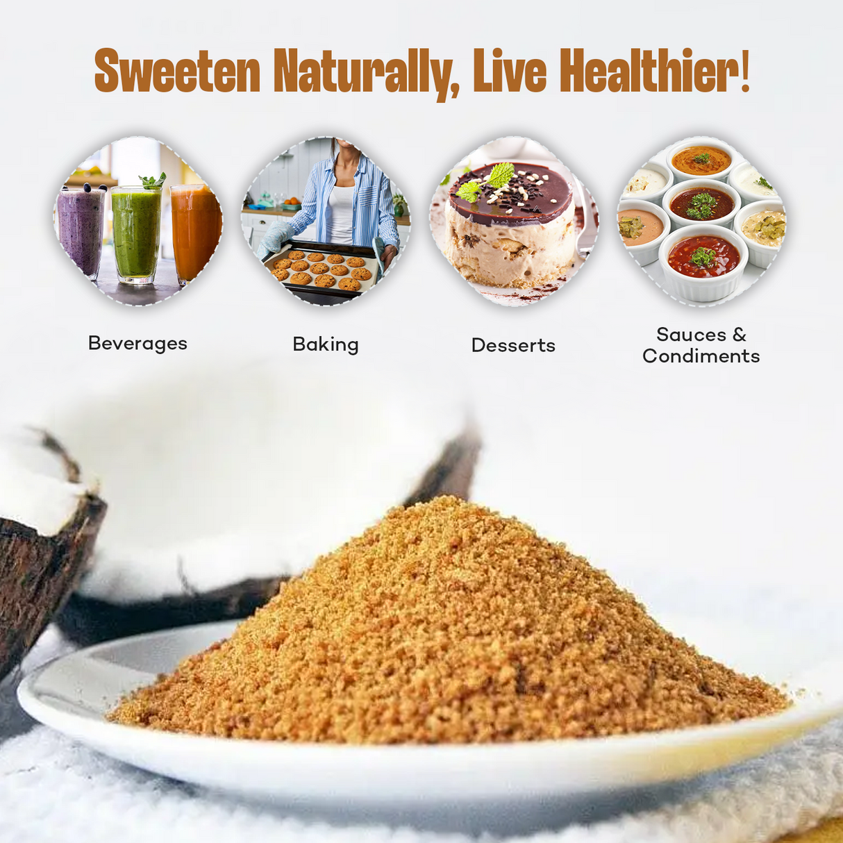 Urban Platter Coconut Jaggery Sugar Powder, [Low GI | Rich in Minerals | Natural Sweetener]