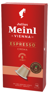 JULIUS MEINL Espresso Crema Capsules, 5.6g (Box of 100 Capsules | Arabica and Robusta | Roast Level 3)
