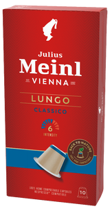 JULIUS MEINL Lungo Classico Capsules, 5.6g (Box of 100 Capsules | Arabica Blend | Roast Level 6)