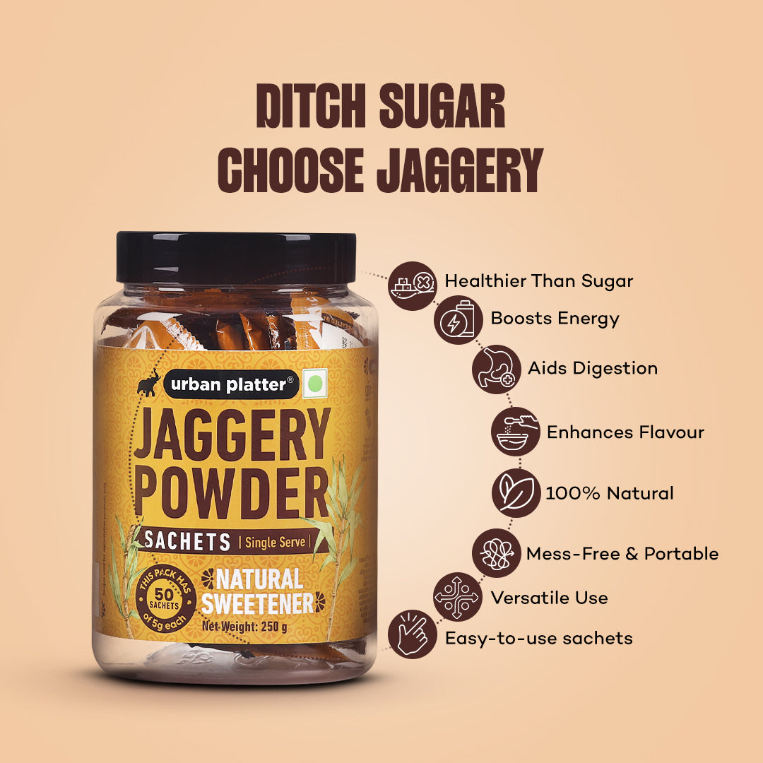 Urban Platter Jaggery Powder Sachets [5 grams Each]