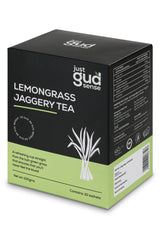 Just Gud Sense Lemon Grass Jaggery Tea Premix, 100g (10 sachets of 10 grams each)