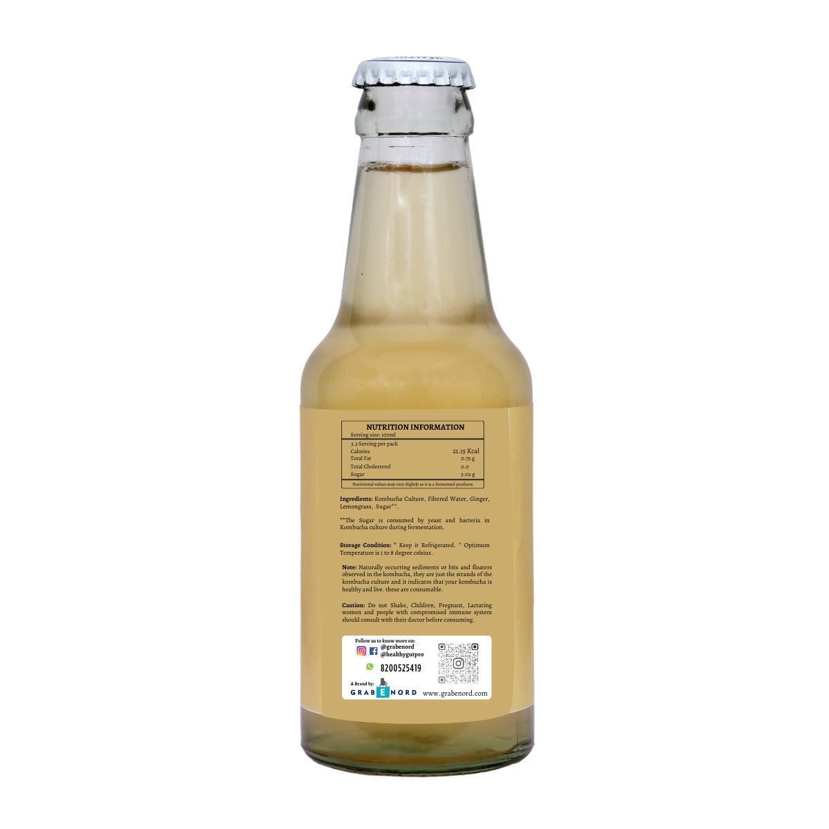 Healthy Gut Kombucha Lemongrass Ginger, 200ml