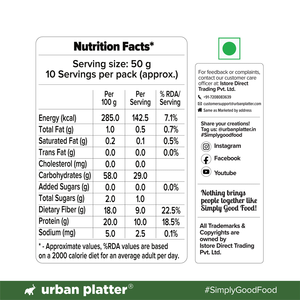 Lima Beans, 500g (Butter Beans | 20g Protein | 18g Fiber | Nourishing whole beans for Gravies, Curries, Bowls, & Salads)