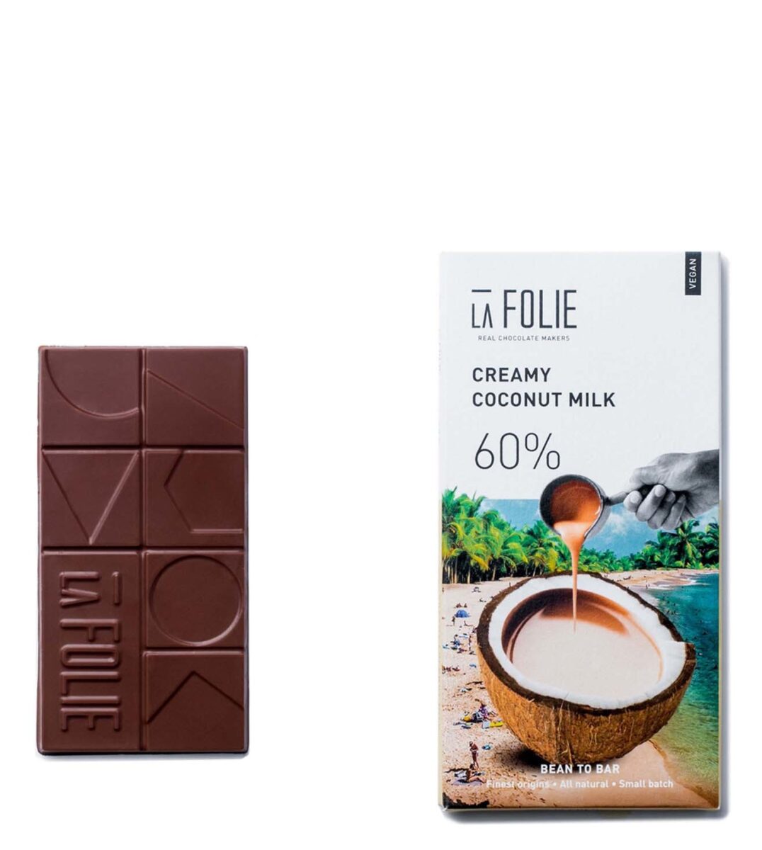 La Folie 60% Creamy Coconut Milk Bar, 60g