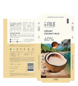 La Folie 60% Creamy Coconut Milk Bar, 60g