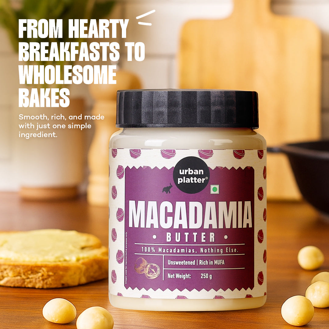 Urban Platter Macadamia Butter, 250g (Delicate Creamy Spread | Single Ingredient | Keto-Friendly)