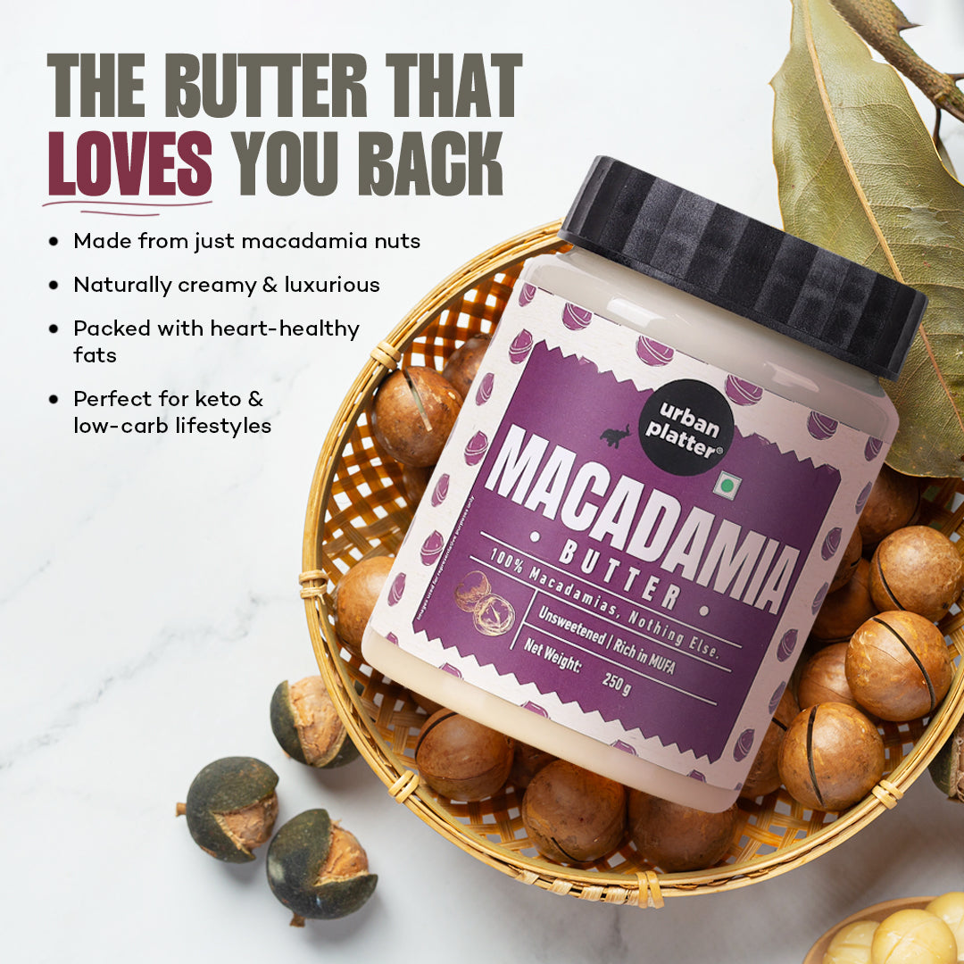 Urban Platter Macadamia Butter, 250g (Delicate Creamy Spread | Single Ingredient | Keto-Friendly)
