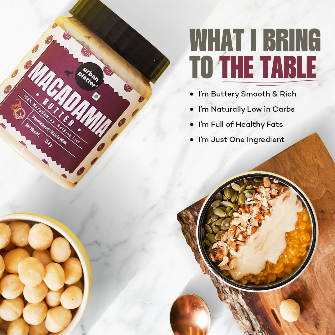 Urban Platter Macadamia Butter, 250g (Delicate Creamy Spread | Single Ingredient | Keto-Friendly)