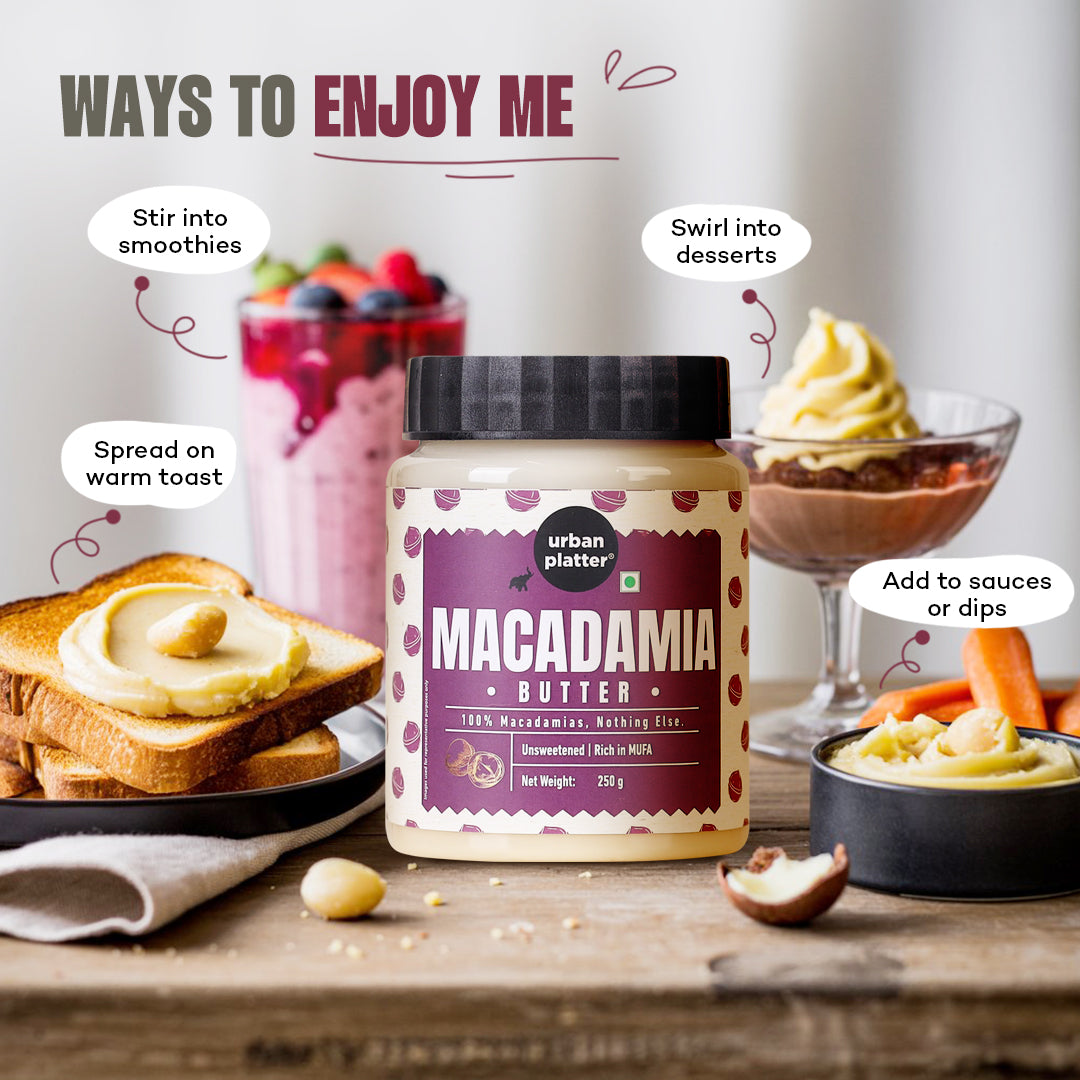 Urban Platter Macadamia Butter, 250g (Delicate Creamy Spread | Single Ingredient | Keto-Friendly)