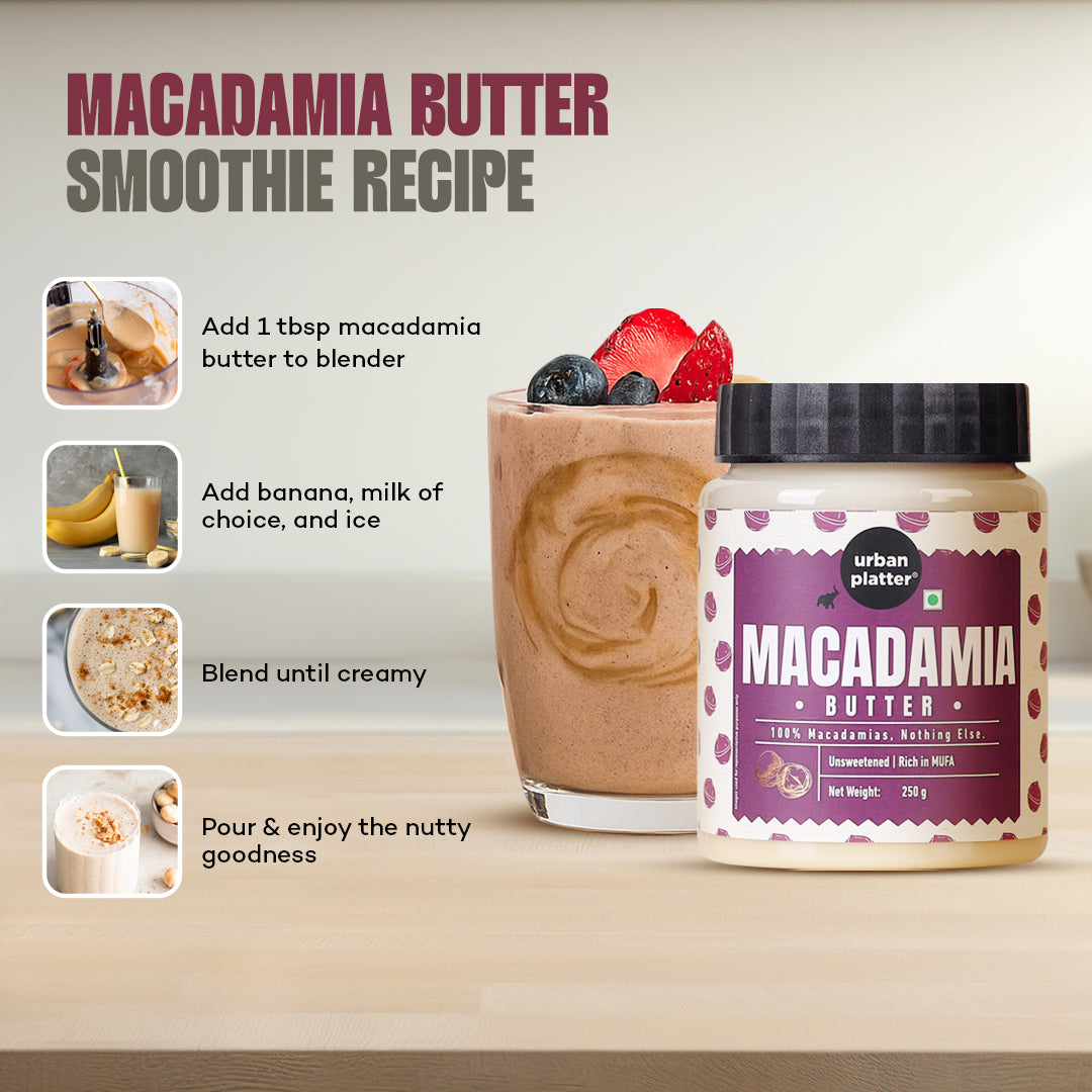 Urban Platter Macadamia Butter, 250g (Delicate Creamy Spread | Single Ingredient | Keto-Friendly)
