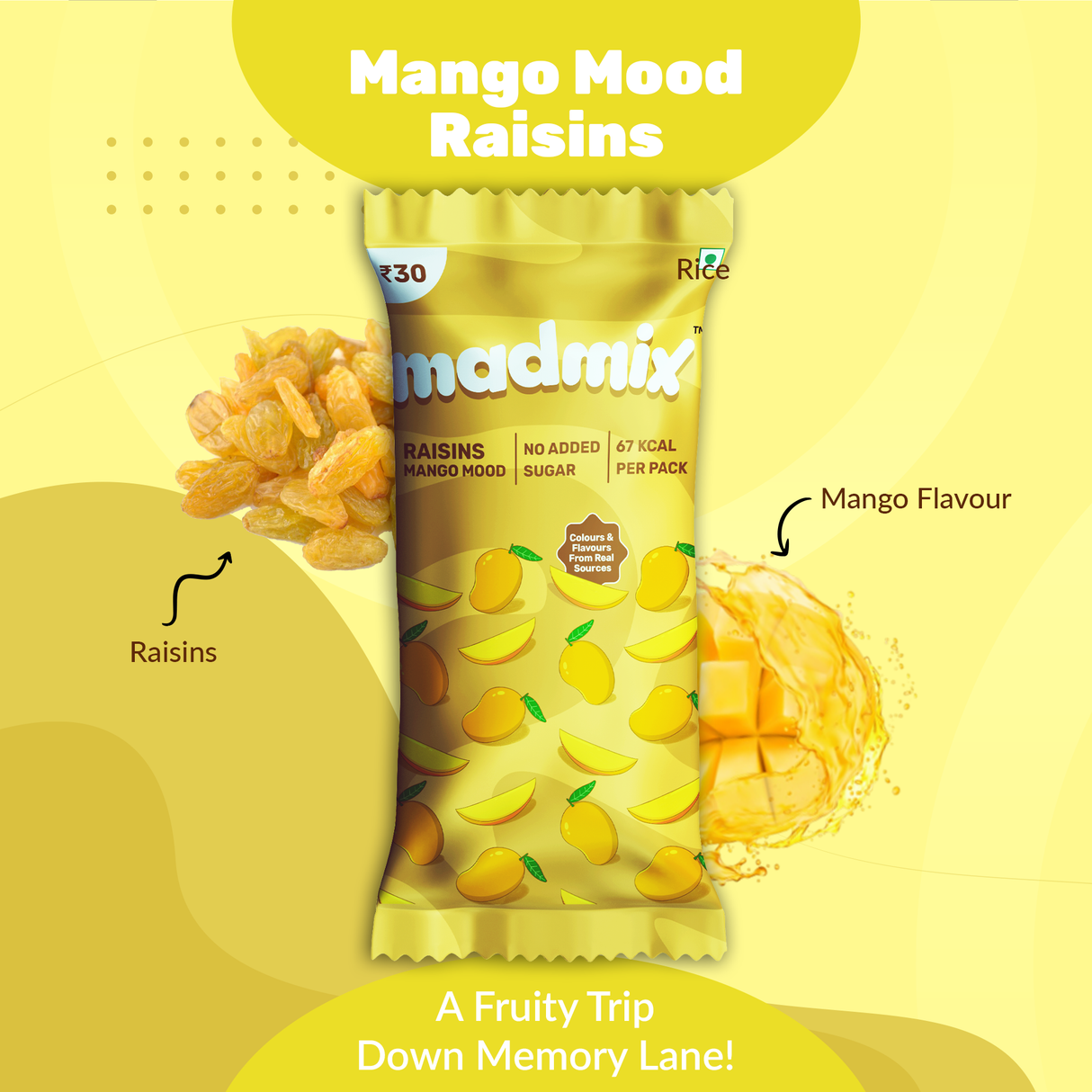 Madmix Mango Flavoured Raisins, 15g