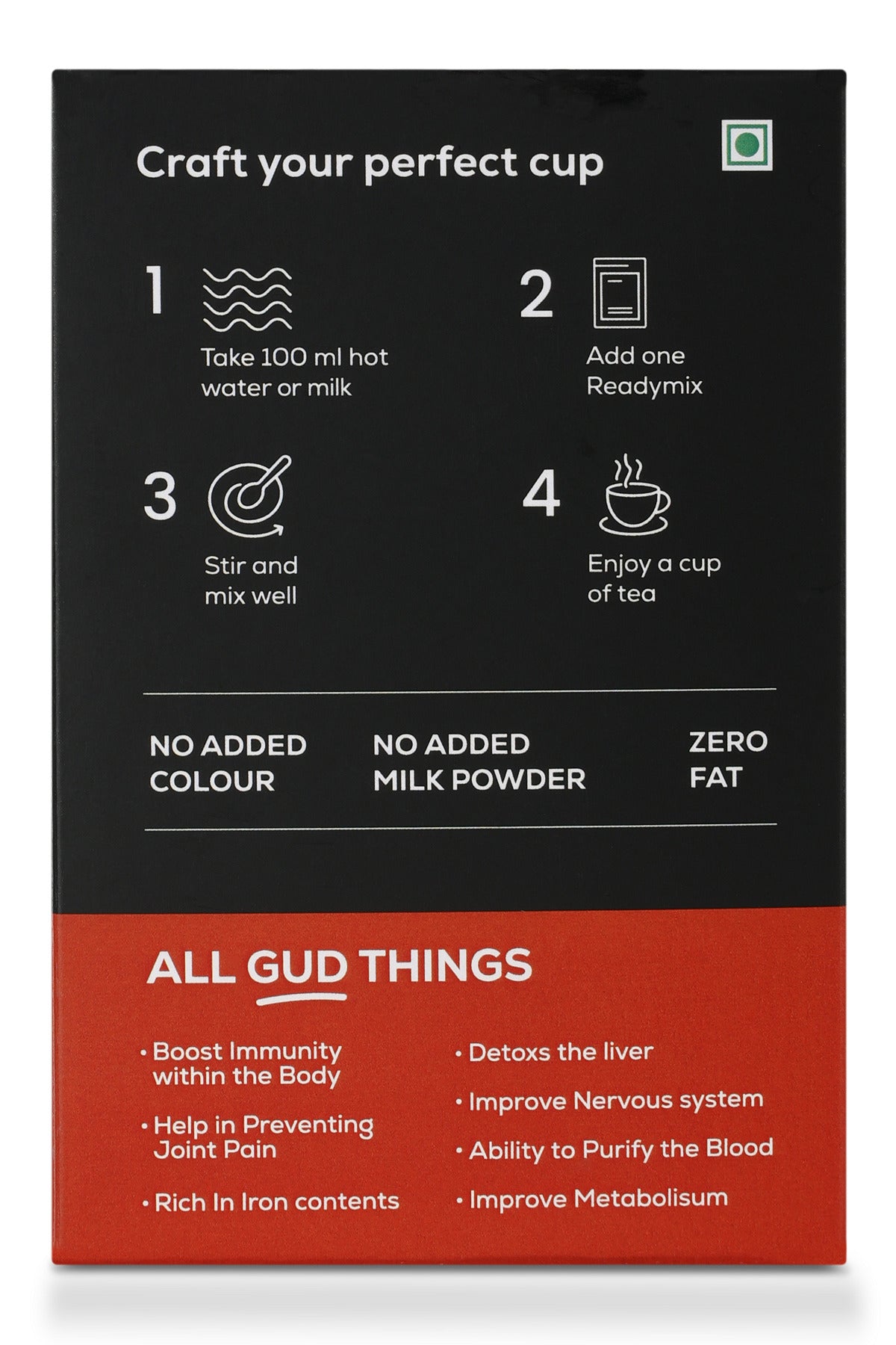 Just Gud Sense Masala Jaggery Tea Premix, 100g (10 sachets of 10 grams each)