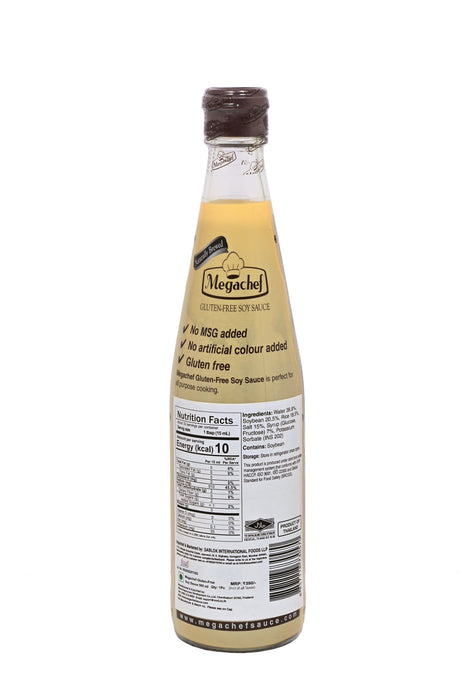 Megachef Gluten Free Soy Sauce, 500ml (Naturally Brewed Asian Seasoning Sauce for Stir-Fries, Sushi & Marinades)