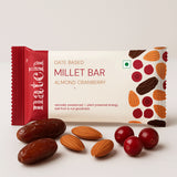 Almond Cranberry Millet Bar, 40g x 6 (Tasty Energy Bar, With 12g Protein | Made From Dates, Almonds, Cranberries, Almond Butter, Puffed Jowar Millets And Chia Seeds)