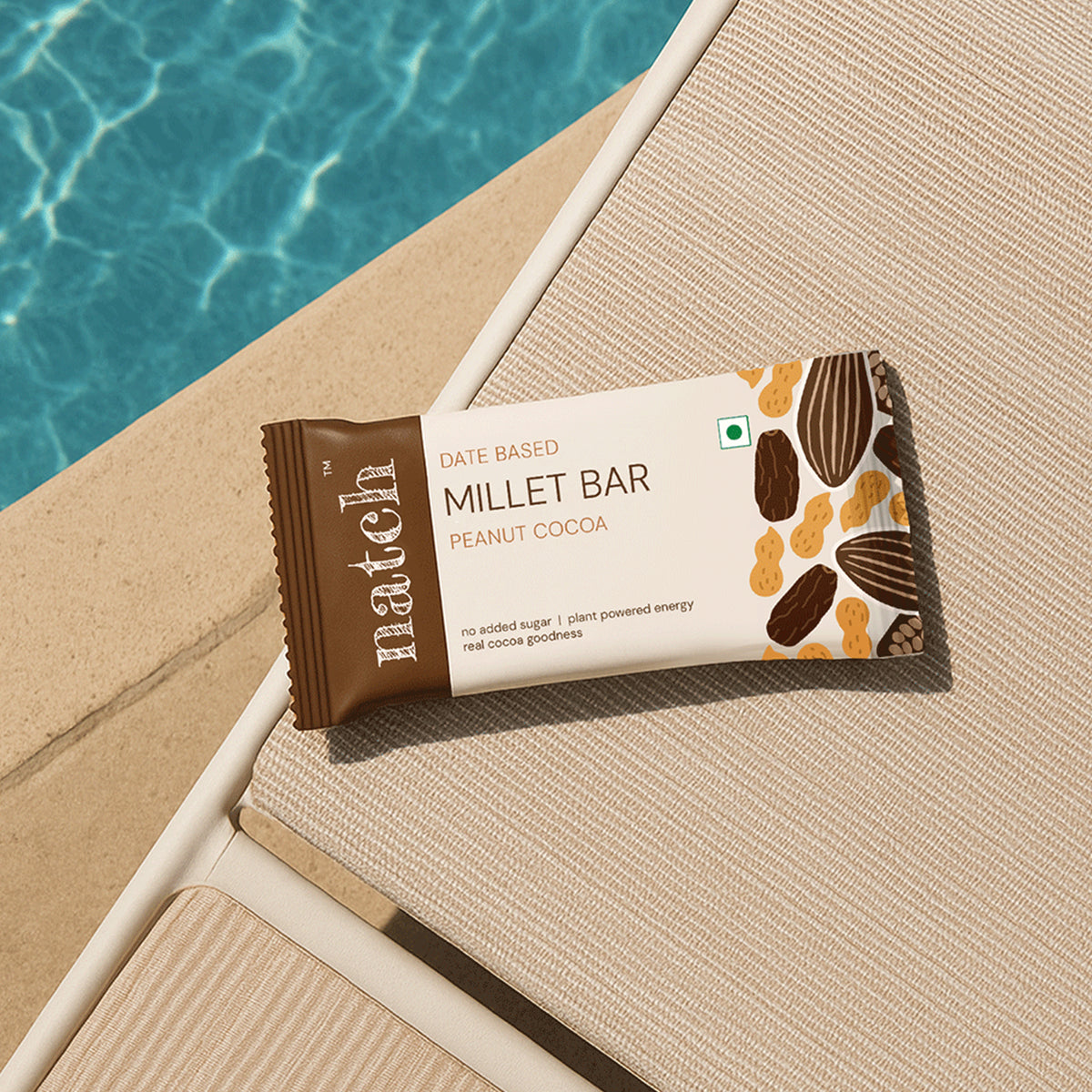 Peanut Cocoa Millet Bar, 40g x 6 (Tasty Energy Bar, With 18g Protein | Made From Dates, Roasted Peanuts, Puffed Jowar Millets, Peanut Butter And Cocoa Powder)