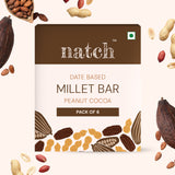 Peanut Cocoa Millet Bar, 40g x 6 (Tasty Energy Bar, With 18g Protein | Made From Dates, Roasted Peanuts, Puffed Jowar Millets, Peanut Butter And Cocoa Powder)