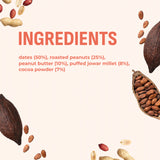 Peanut Cocoa Millet Bar, 40g x 6 (Tasty Energy Bar, With 18g Protein | Made From Dates, Roasted Peanuts, Puffed Jowar Millets, Peanut Butter And Cocoa Powder)