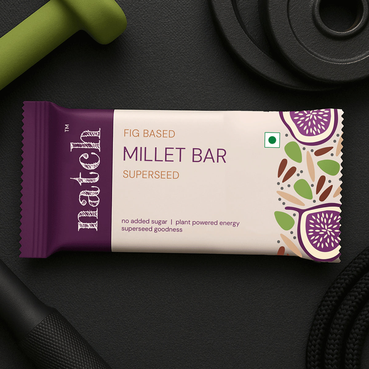 Superseed Millet Bar, 40g x 6 (Tasty Energy Bar, With 12g Protein | Made From Figs, Almond Butter, Pumpkin Seeds, Sunflower Seeds, Flax Seeds, Puffed Jowar Millets And Chia Seeds)