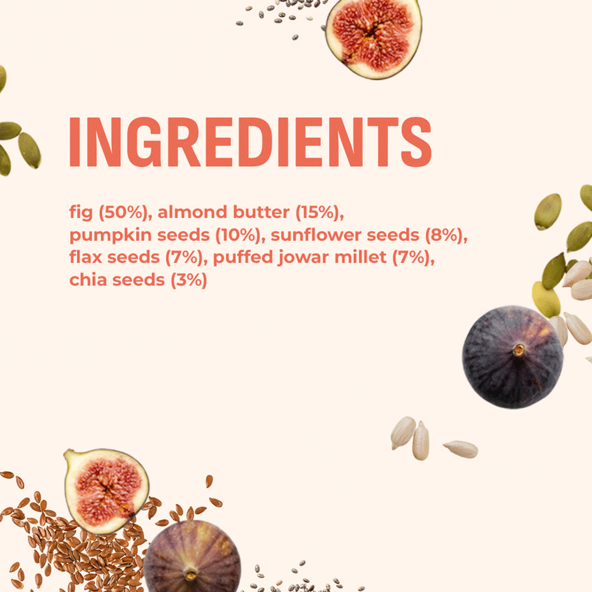 Superseed Millet Bar, 40g x 6 (Tasty Energy Bar, With 12g Protein | Made From Figs, Almond Butter, Pumpkin Seeds, Sunflower Seeds, Flax Seeds, Puffed Jowar Millets And Chia Seeds)