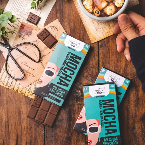 A Diabetic Chef Mocha Belgian Sugar-Free Dark Chocolate, 40g