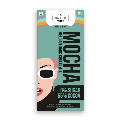 A Diabetic Chef Mocha Belgian Sugar-Free Dark Chocolate, 40g