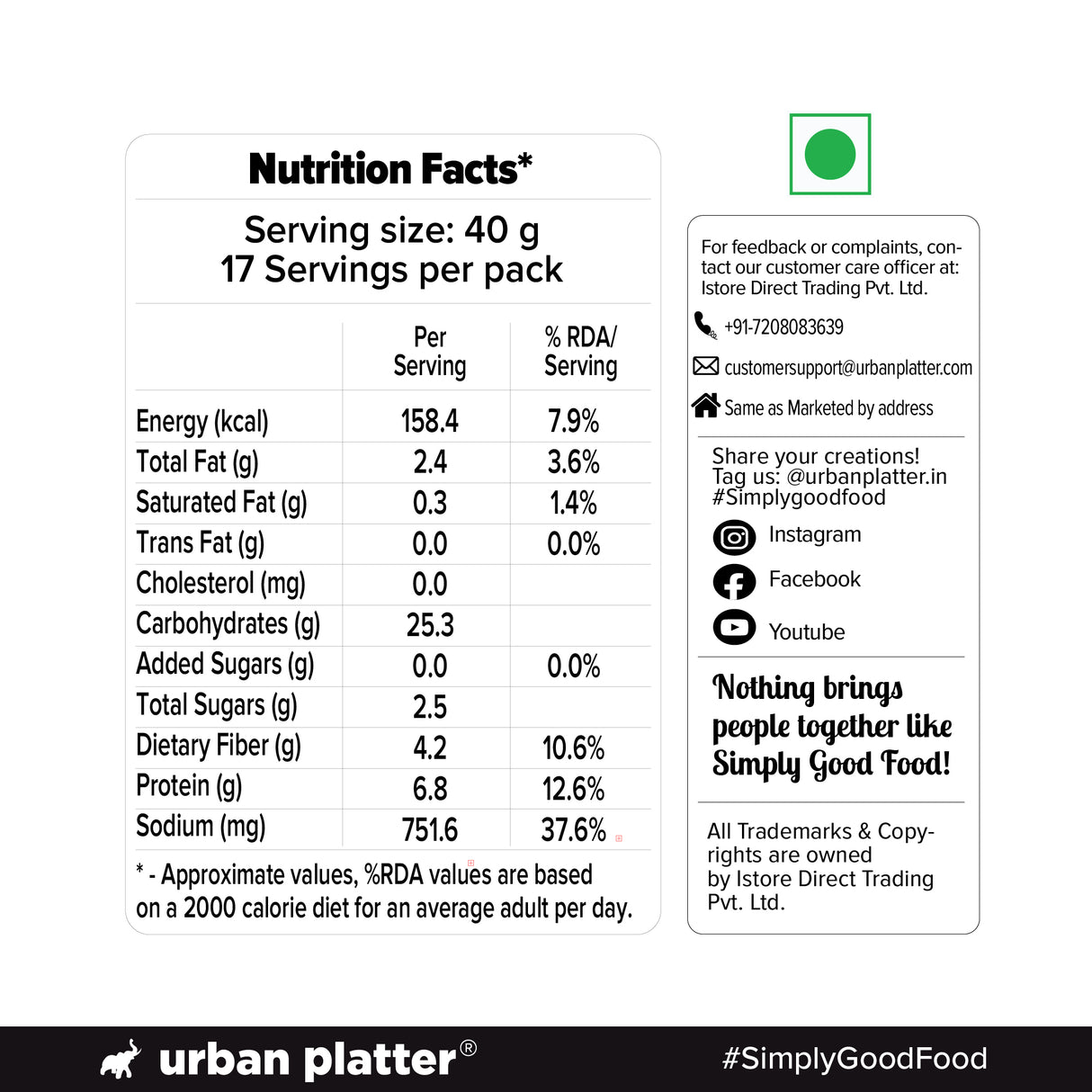Urban Platter Moringa Superfood Sattu, 700g (High Protein & Fibre | Natural Coolant | Mid-Meal Drink | Traditional Plant Protein)
