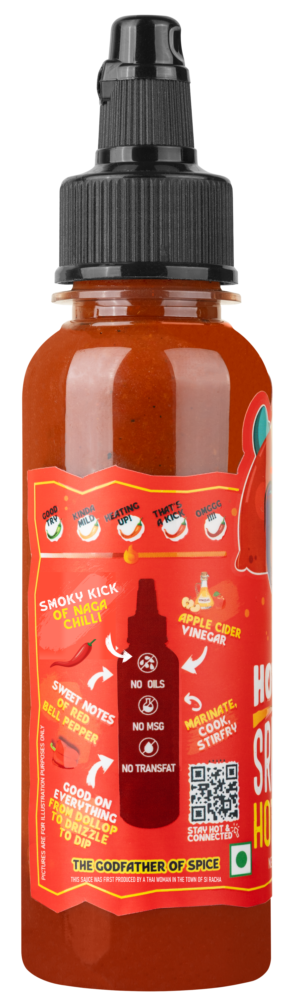 Hotchaa! Naga Chilli Sriracha Sauce, 170g (Made of Smoky, Tangy and Spicy Flavour , NO MSG, No Oil, Vegan)