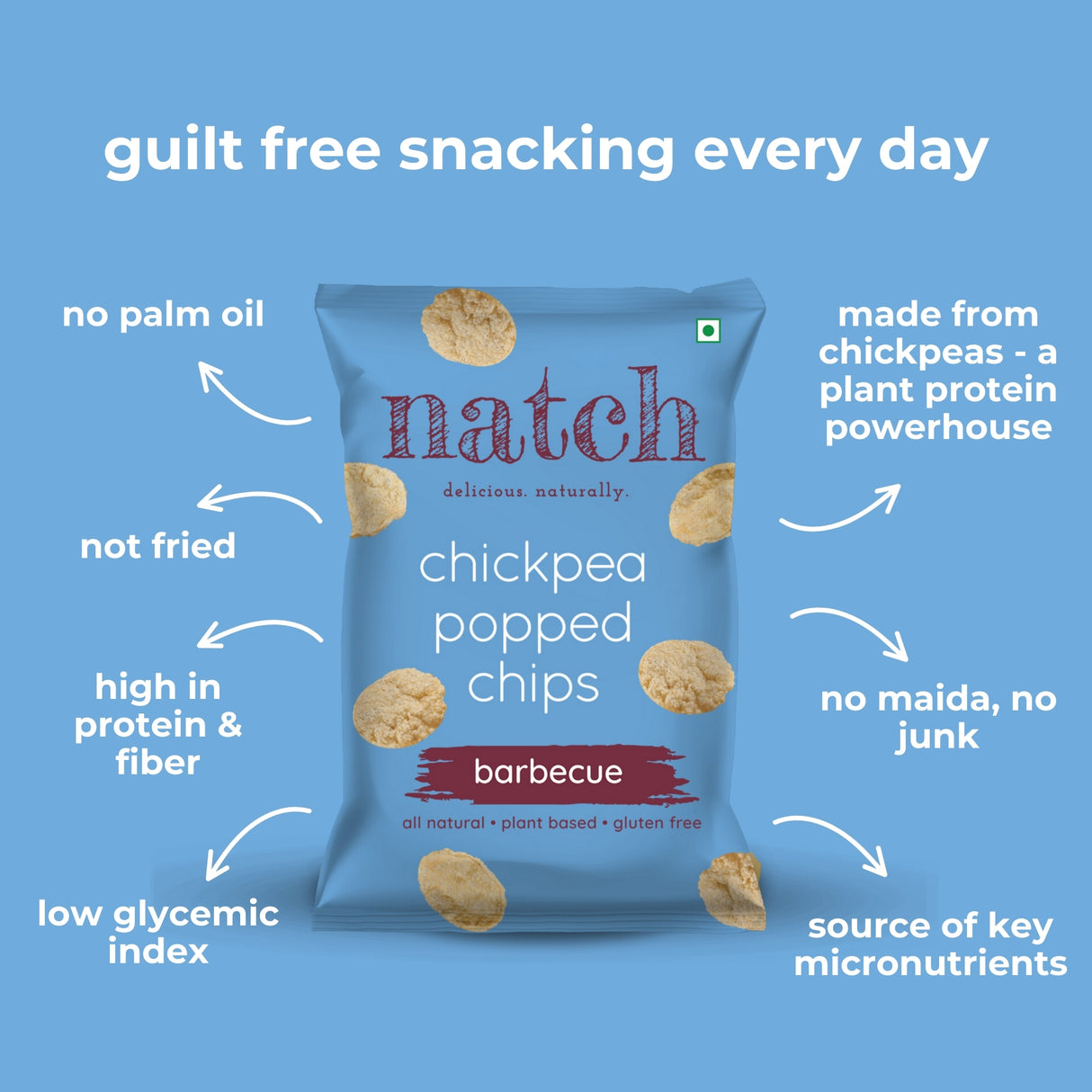 Natch Barbecue Popped Chips, 55g